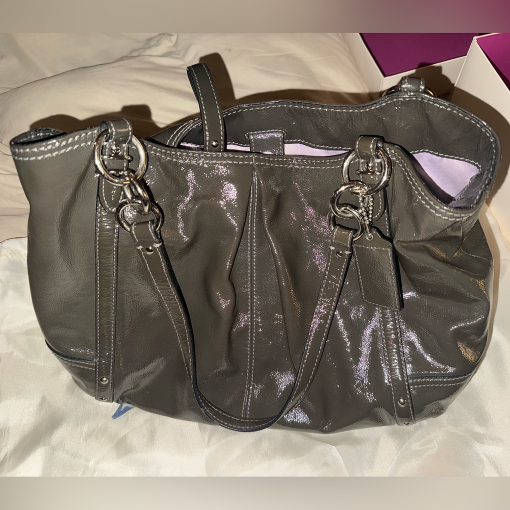 Coach Patent Gray Leather purse